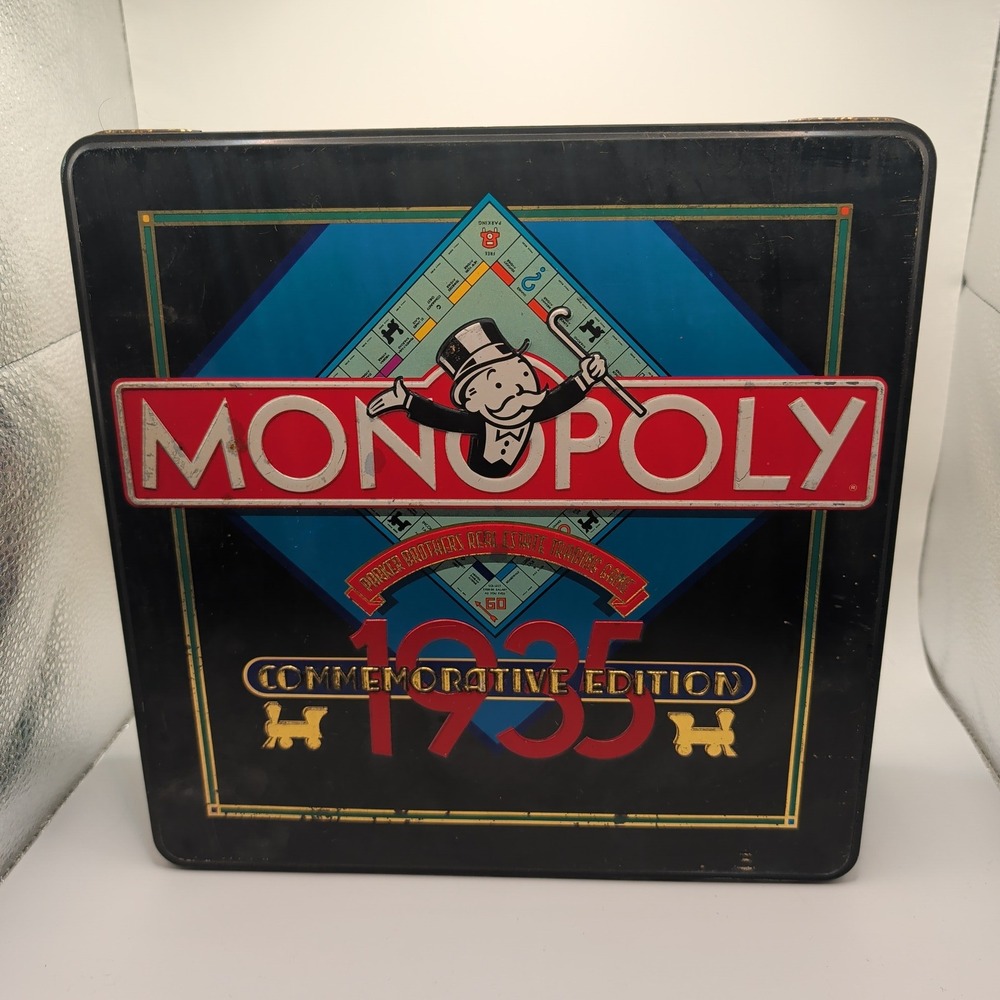 Parker Brothers Monopoly 1935 Commemorative Edition Tin Board Game Vintage 1985